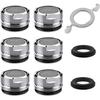M24 Faucet Aerator, 6 Pieces Water Saving Faucet Aerator with Stainless Steel and ABS Filt