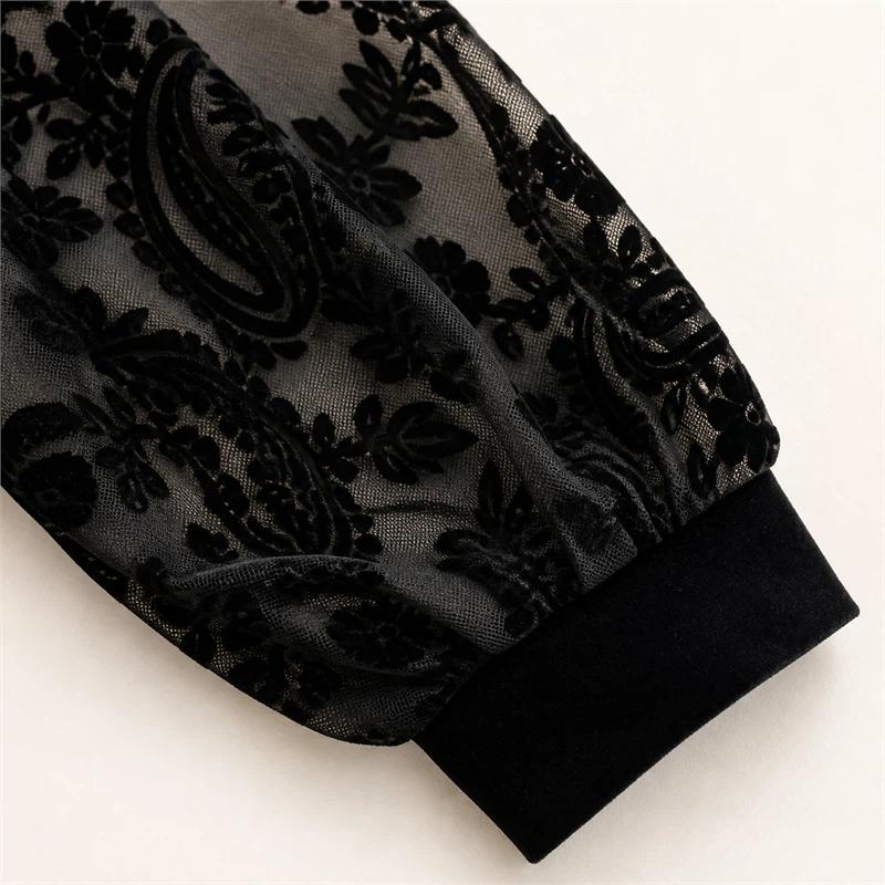 Western-style Top Bottoming Gold Velvet National Style Bottoming Shirt Lace Long-sleeved