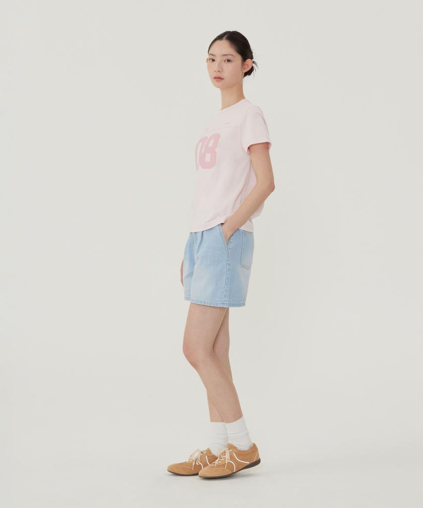 COVERNAT WOMAN Number Logo T-Shirt Pink