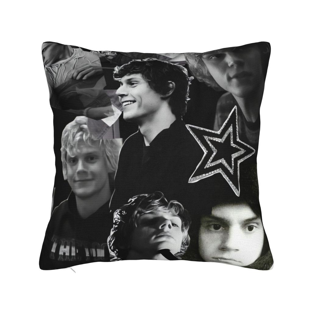 Vintage Evan Peters Black White Group Pillowcases Retro Trendy Pillow Case For Sofa Home Decor Soft Pillow Cover