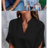 Women's 2026 Summer Casual Solid Color V-Neck Loose Shirt Tops for Women
