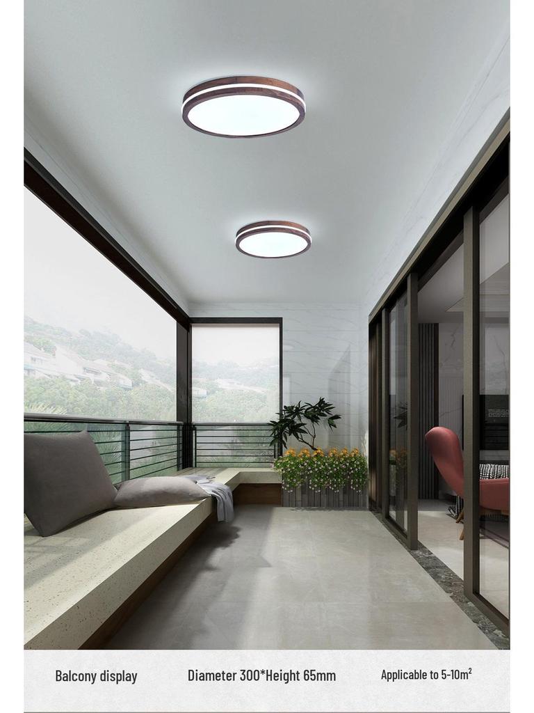 Solid Wood North American Walnut Ceiling Lamp with Full Spectrum Eye Protection for Living Room and Bedroom