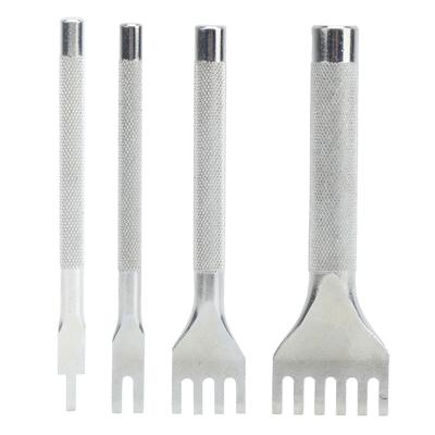 Prong Punch Tool Lacing Chisel Set Leather Hole Punches High Speed Steel Industrial Supplies(1+2+4+6 Teeth Set )