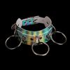 Holographic Rainbow Choker Chain necklace Punk  Leather Collar Women Holo Chocker Rave Festival Costume Jewelry