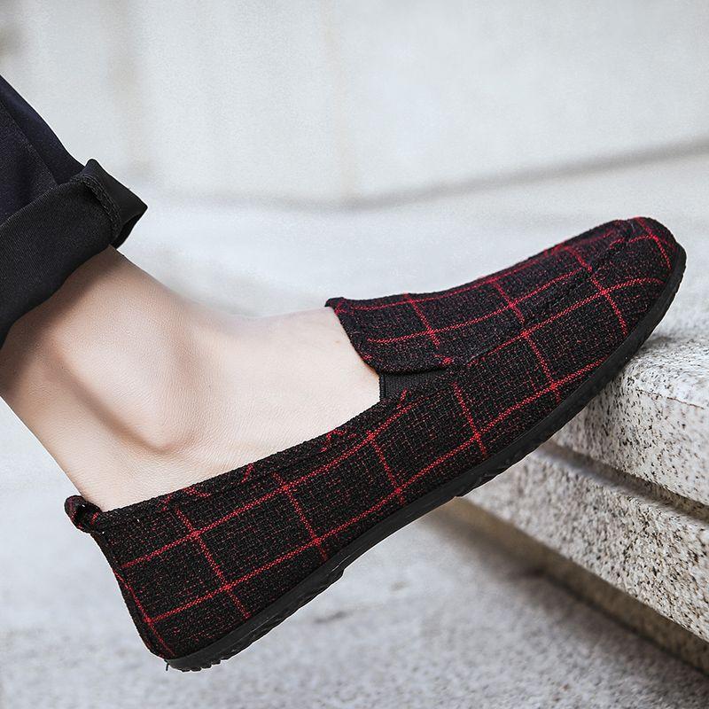 Herrskor Gamla Peking Canvas Skor Herrskor Fritidsskor Andningsbara och Bekväma Tygskor