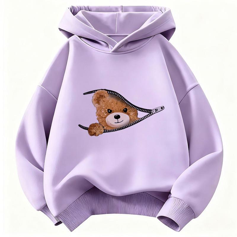 Süßer Modebär Lustiger Hoodie Kinder Kinder-Sweatshirt mit Kapuze für Jungen Mädchen Freizeit-Hoodies Hip Hop Kleidung