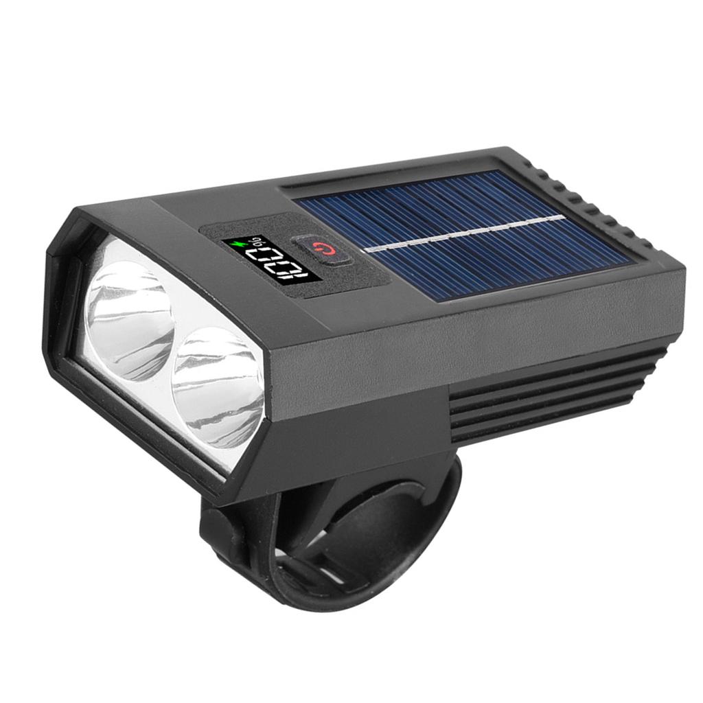 Mountain Bike Front Light Solar Rechargeable Bicycles Headlight Bright LED Bike Light Cycling Accessories Enduring