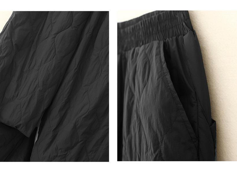 Xin Xing 2024 Women's High Waist Loose Fit Warm Down Cotton Pants