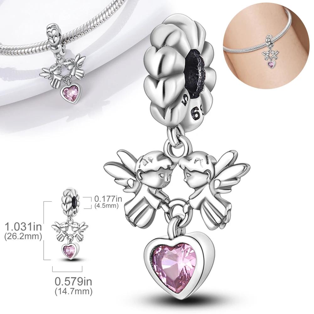 Copperangel Series Guardian Angel Cross Safety Chain Charms Beads For Women Diy Original Bracelet Necklace Jewelry Gift