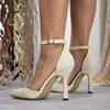 Damen High Heels Party Party Hotel Beige Stilettos Damenschuhe Mode Spitz Einfache High Heels Damen