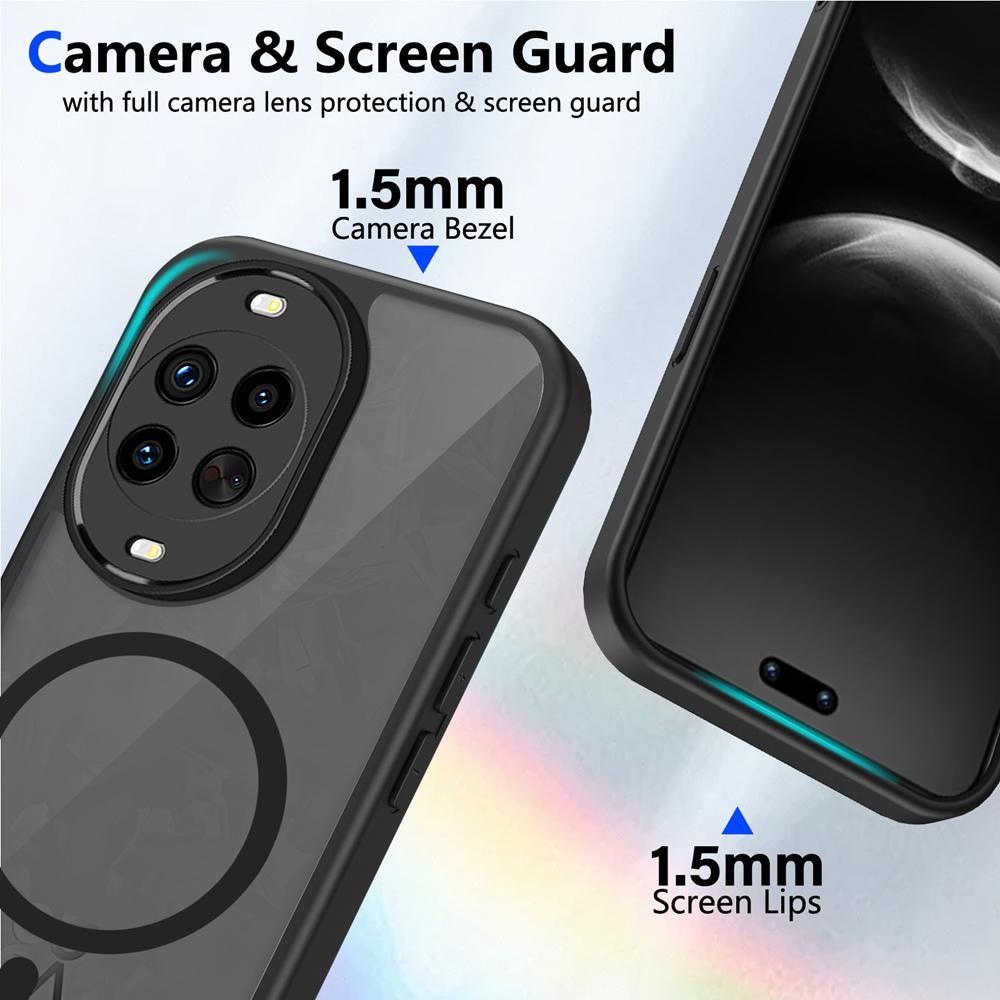 KEYSION Magnetic Phone Case for for Huawei nova 14 Pro Silicone+PC Matte Translucent Clear Shockproof Cover for Huawei nova 14