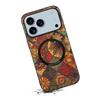 Denior Flower Leather Magnetic Case for iPhone Air, 16/15 Plus, 17 Pro
