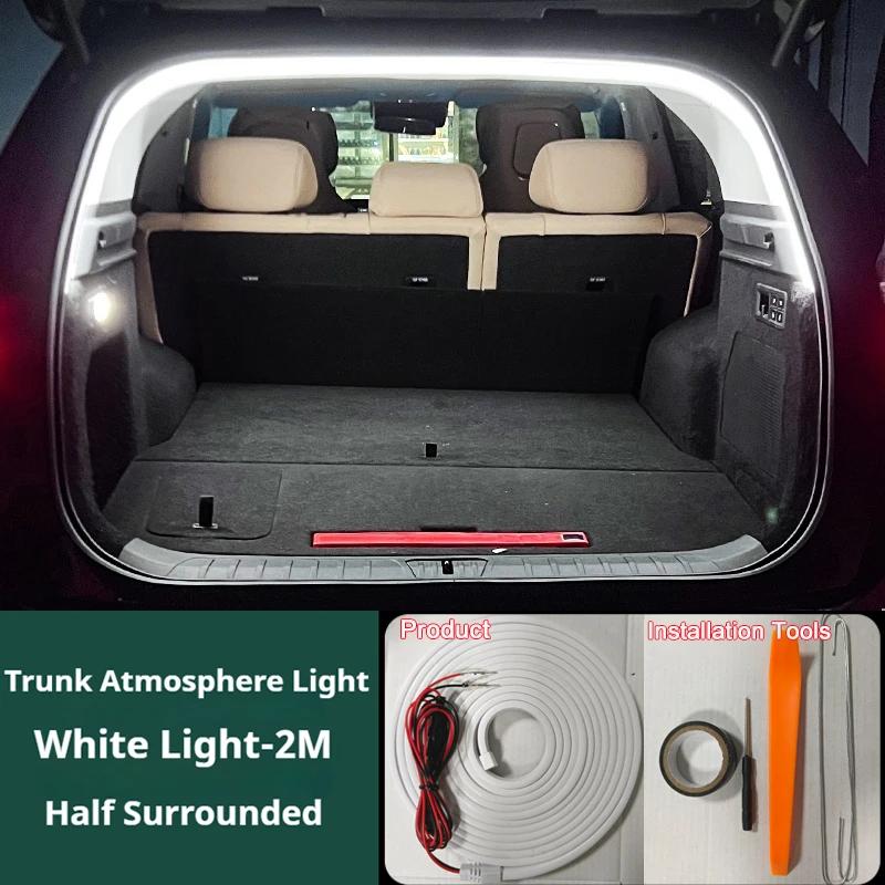 Trunk Atmosphere Light Modified Bar Strips Trunk Interior Decorative Auto Interior Accessories Car Trunk Lighting For Opel Mokka White Light-2M