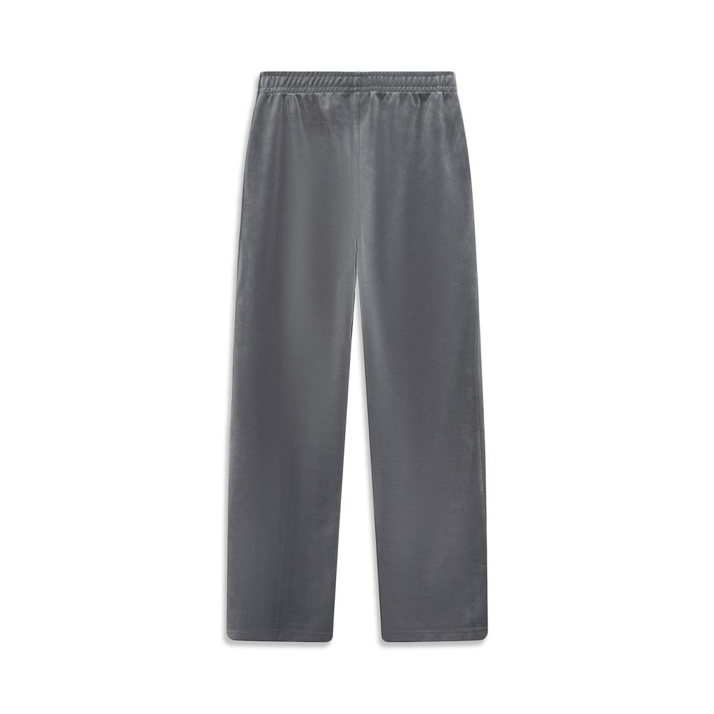Li-Ning Women's Sportswear Series Mid-Rise Straight Leg Track Pants Asphalt Gray AKLV954-5