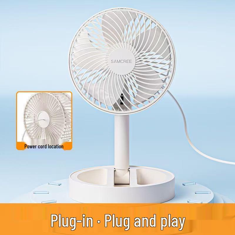 USB Rechargeable Foldable Mini Desktop Fan - Long-Lasting, Retractable, Portable for Dorms
