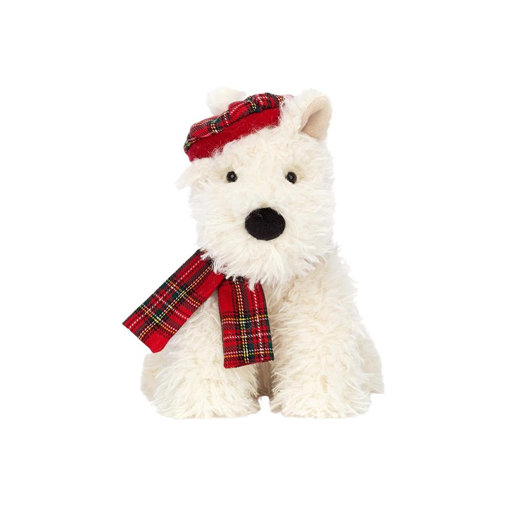 Jellycat Christmas Collection Monroe Scottish Terrier West Highland Dog Limited Atmosphere Outfit Cute Doll Plush Doll 20cm High