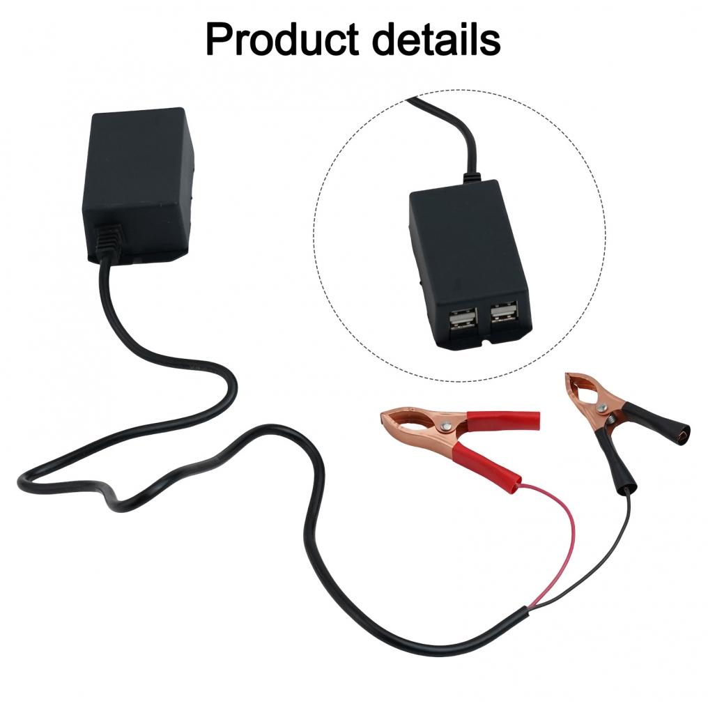 Batterieklemme USB-Ladegerät für Auto und Motorrad mit Überlastschutz