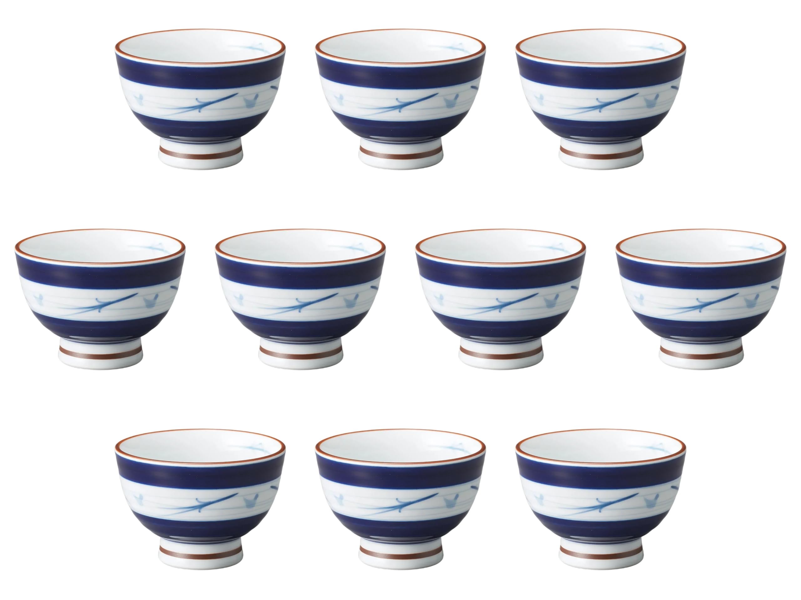 

Set of 10 Obi Matsuba Sencha Teacups x Arita Ware Sencha Teacups by Setomonohonpo [8.5 6cm]