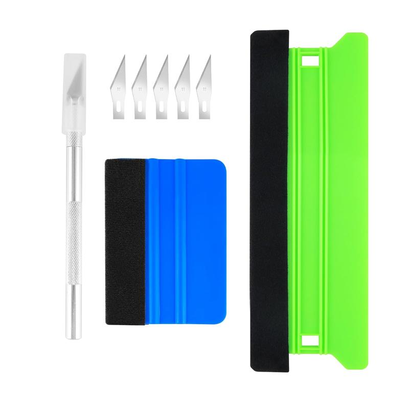 Car Vinyl Wrap Tool Window Tint Film Kit Large Felt Squeegee Edge Trimmer Corner Squeegee Scraper for Installing Car Sticker