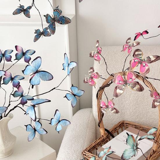 Butterfly Flower Branches Decor Handcrafted Silk Flower Arrangement