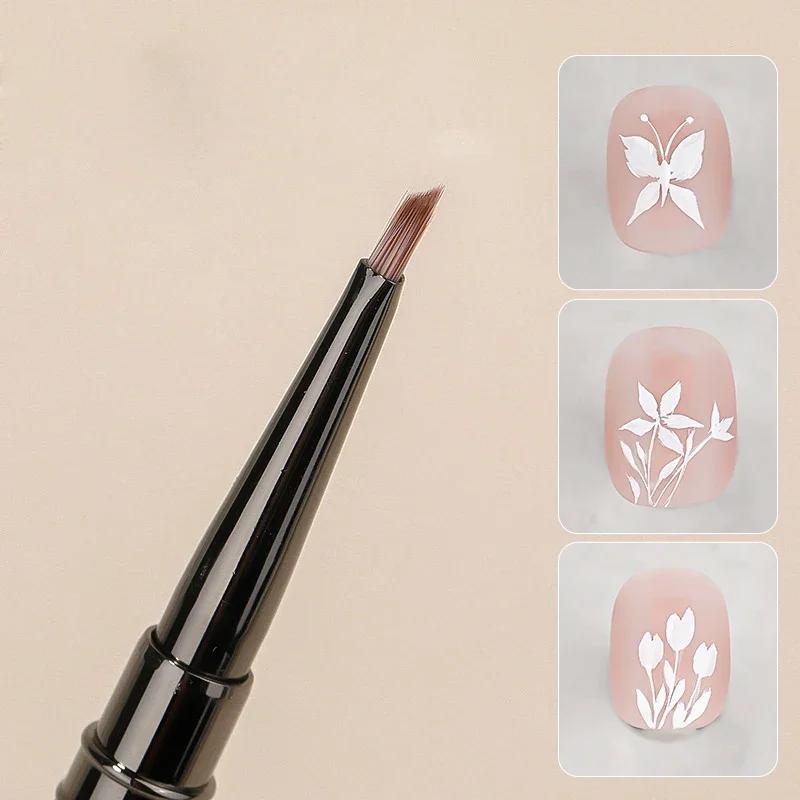 Triangular Nail Art Brush Pen 3D Tips Pattern Phototherapy Acrylic Nail Brush UV Gel DIY Manicure Tools Wood Handle Nail Brushes