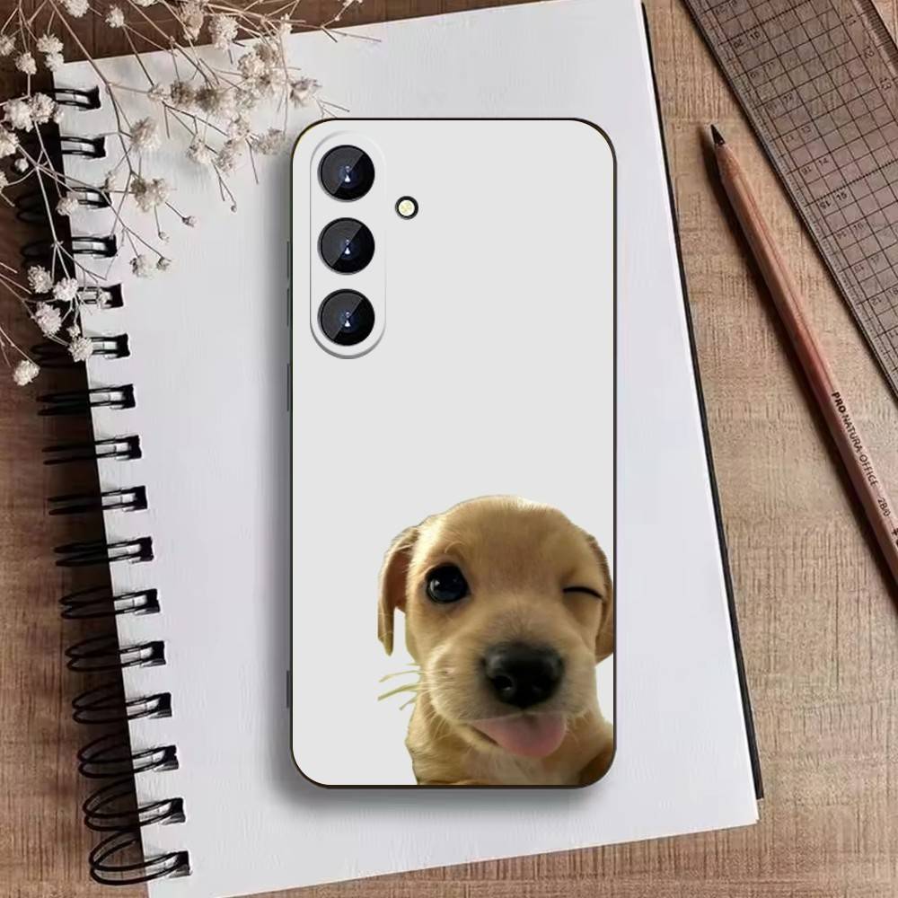 Goofy Dogs Big eyes Phone Case For Samsung Galaxy A73,21,22,32,71,53,52,51,80,5G Soft Black Cover
