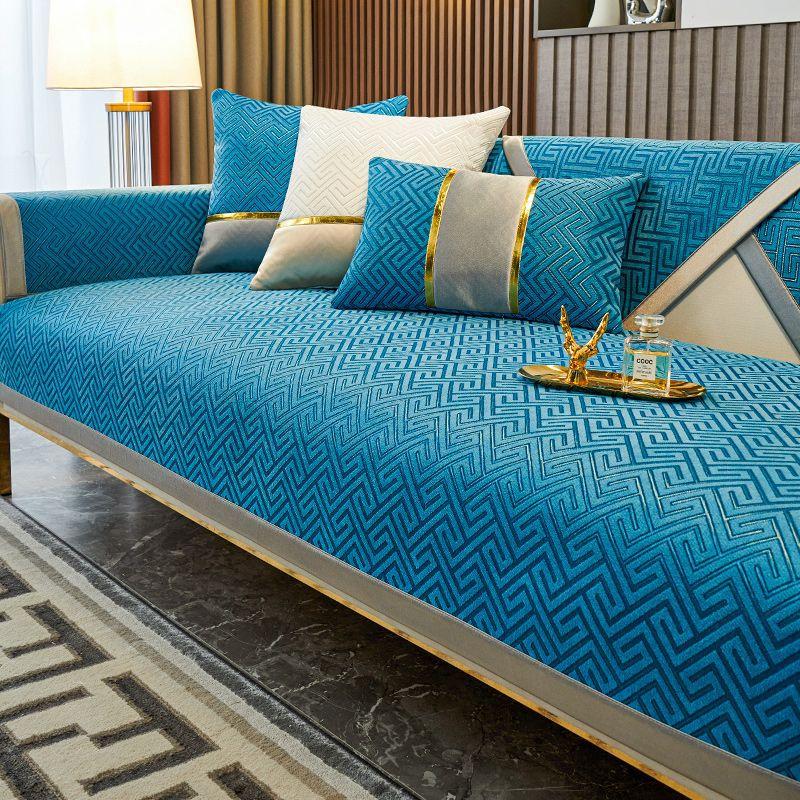 Chenier Sofa Cushion Light Luxury Modern High-End Nordic Four-Season Universal Non-Slip  New Leather Case Cover Cloth