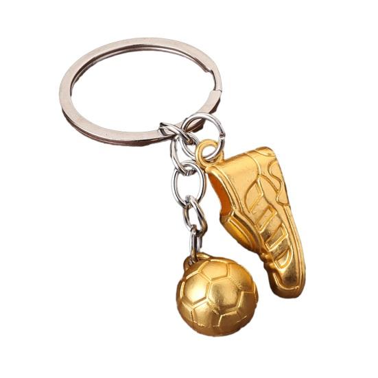 Keychain Pendant Football Sneaker Design Metal Key Ring Sports Fan золотистый
