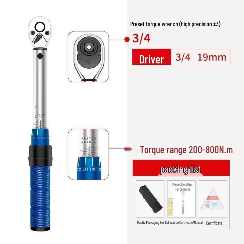 Adjustable Ratchet Torque Wrench for Auto Repair: Preset Tire & Spark Plug Socket Tool