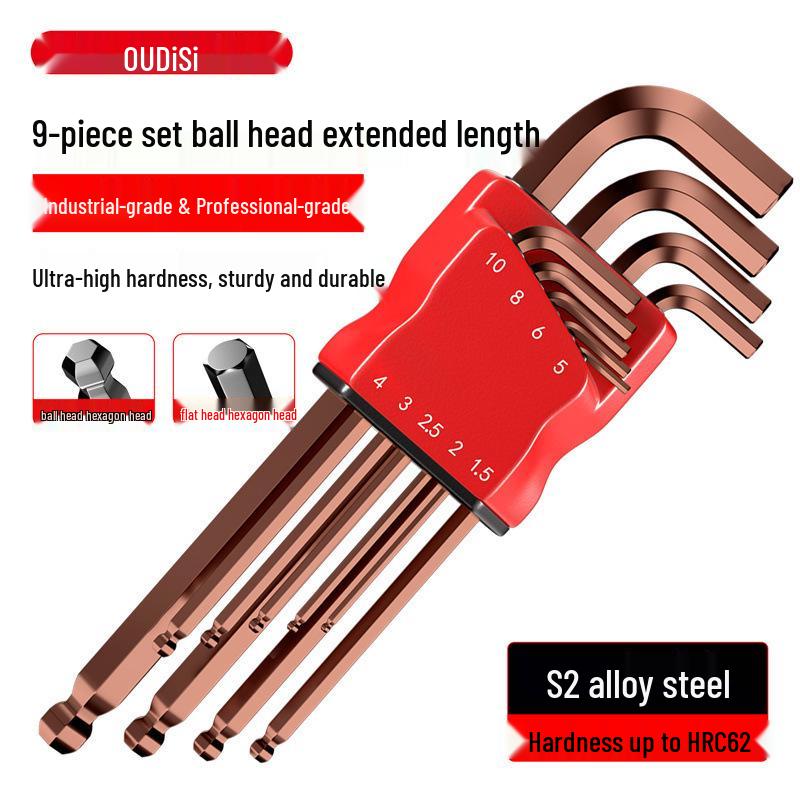 Colored Hex Wrench and Screwdriver Set - 6-Point, Multifunctional Tool with Extended Keys