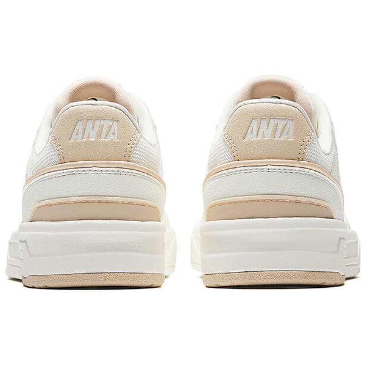 Anta Flame 1.0 Versatile Comfortable Non-Slip Durable Low-Top Skate Shoes Women Sneakers White Beige 122528091-3