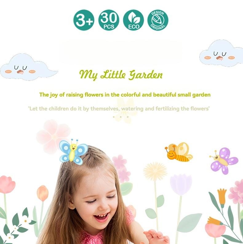 Küçük Kızın Gizli Bahçe Seti - Simüle Edilmiş Çiçek Dikme Ahşap Bahçıvanlık Oyuncağı Çocuklar İçin Doğum Günü Hediyesi Olarak Uygundur