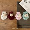 Winter Children's Cartoon Knit Gloves - Five-Finger Design for Boys & Girls