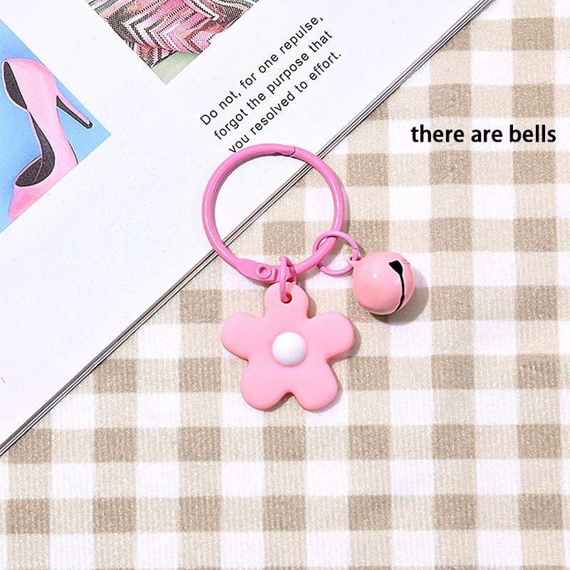Koreański mały cukierkowy kwiat brelok dla kobiet dziewczyna dzwonek breloczek kluczyk do samochodu torba na łańcuszku wisiorek z zawieszką biżuteria na imprezę