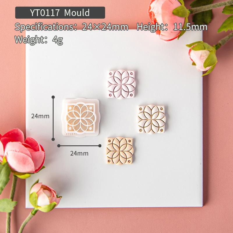 Polymer Clay Cutter Geometry Clay Embossed Molds for Earrings Jewellery Making DIY Soft Pottery Handmade Earrings Cutting Mold