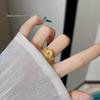 Vietnamese Gold Auspicious Cloud Peace Buckle Gourd Ring: Women's Chinese Heritage Charm.