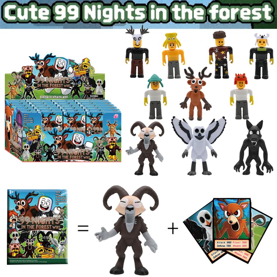 99 Nächte im Wald Actionfigur Hirsch Eule Ziege Blind Box Schreibtischdekoration Modell Ornamente Fans Mystische Weihnachtsgeschenke