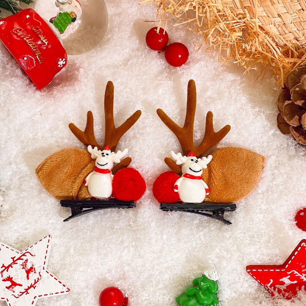

Christmas Antler Hairclip Cartoon Hair Accessory Cute Barrettes Santa Snowman Hairpin Party Decoration Christmas Gift 10
