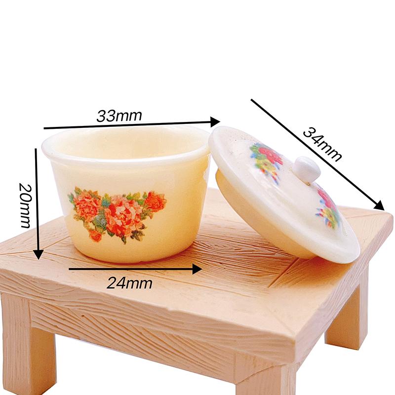 Dollhouse Miniature Nostalgic Life Scene Decoration Supplies Chinese Double Happiness Enamel Basin Doll Accessories Toy