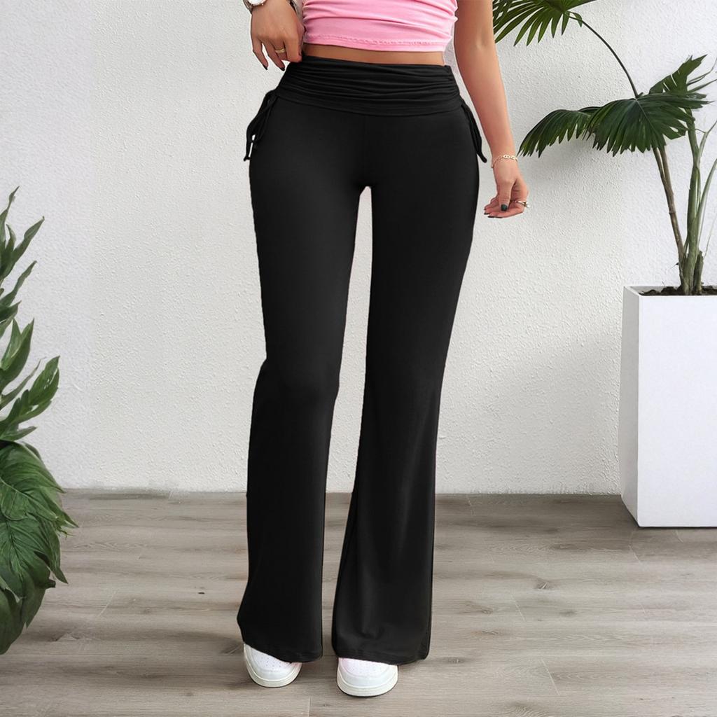 Women's Winter Comfortable Casual Solid Color Slim Fit Pleated Trousers