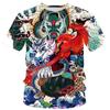 Summer Fashion Cool Chinese Dragon Graphic T Shirts For Men Trend Casual Handsome Street Printed Round Neck Short Sleeve Tops