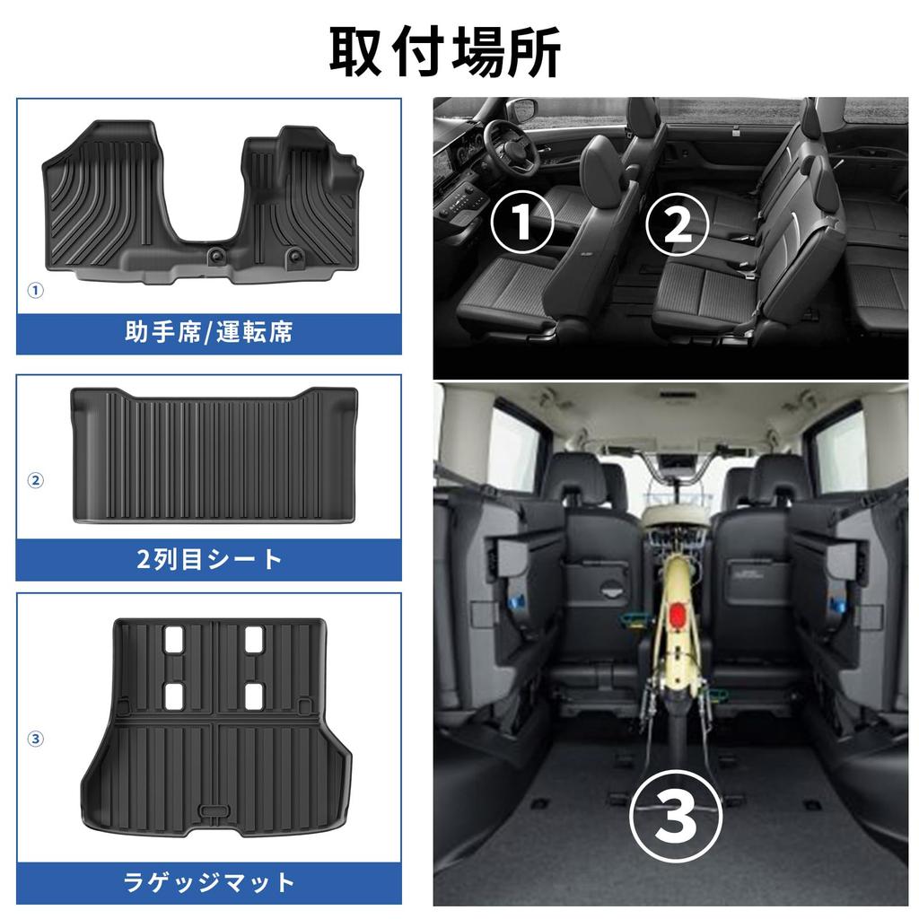 LUCKEASY 3D Floor Mats and Luggage Mats for Nissan New Serena C27 C27 HC27 August 2016 Trunk TPE Custom Easy Interior Custom Set E-POWER (Models