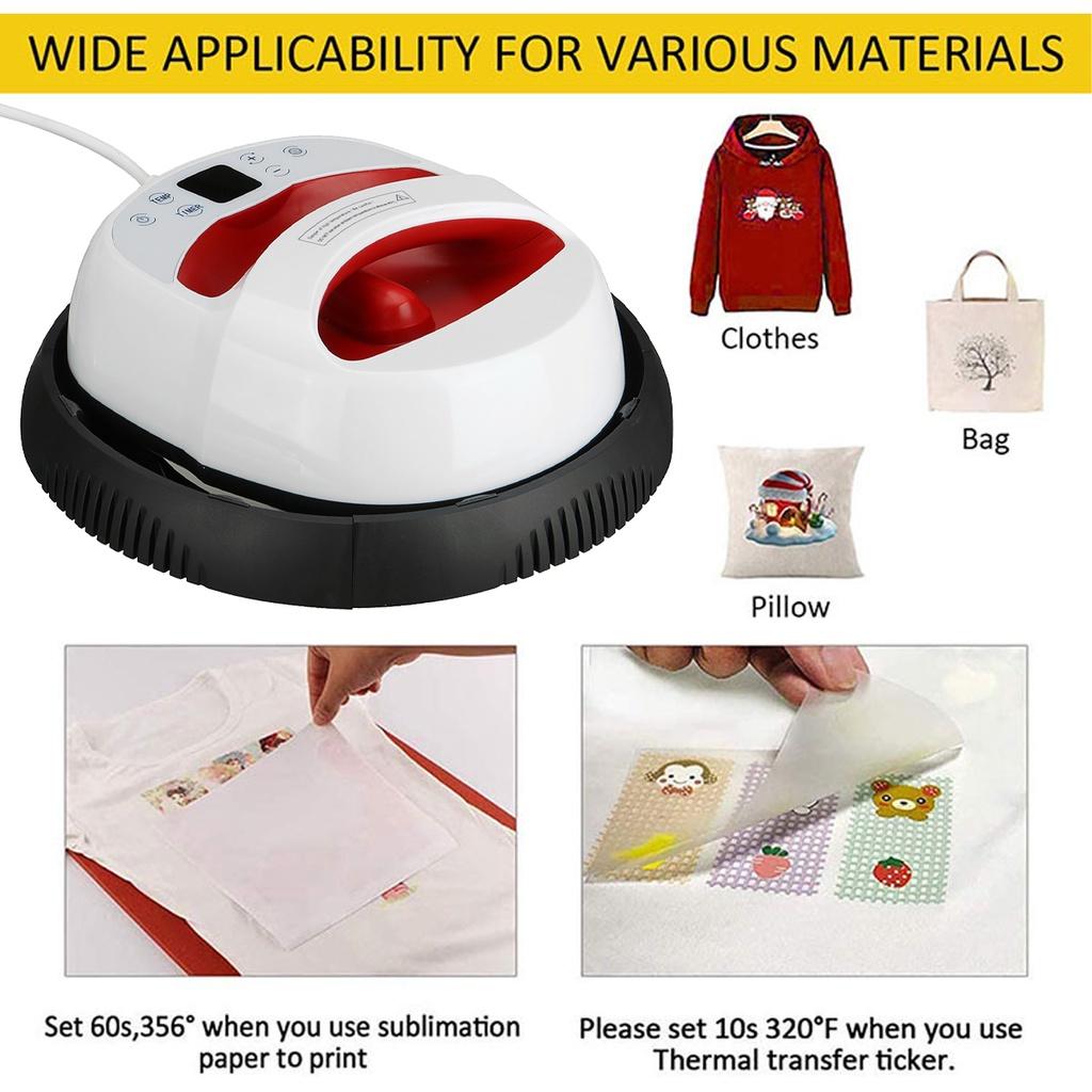 12"×10" Mini Digital Heat Press Machine Portable Heat Press Thermal Transfer For Clothes Bags Hats Pads Leather DIY Home