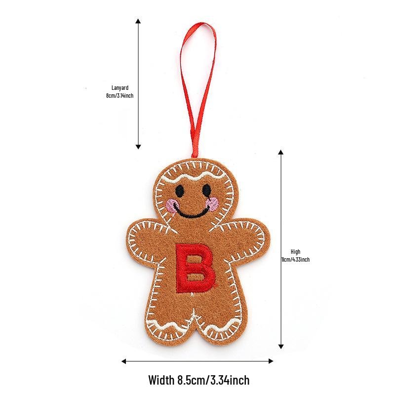 Christmas Gingerbread Man Ornaments: Festive Alphabet Hanging Decorations