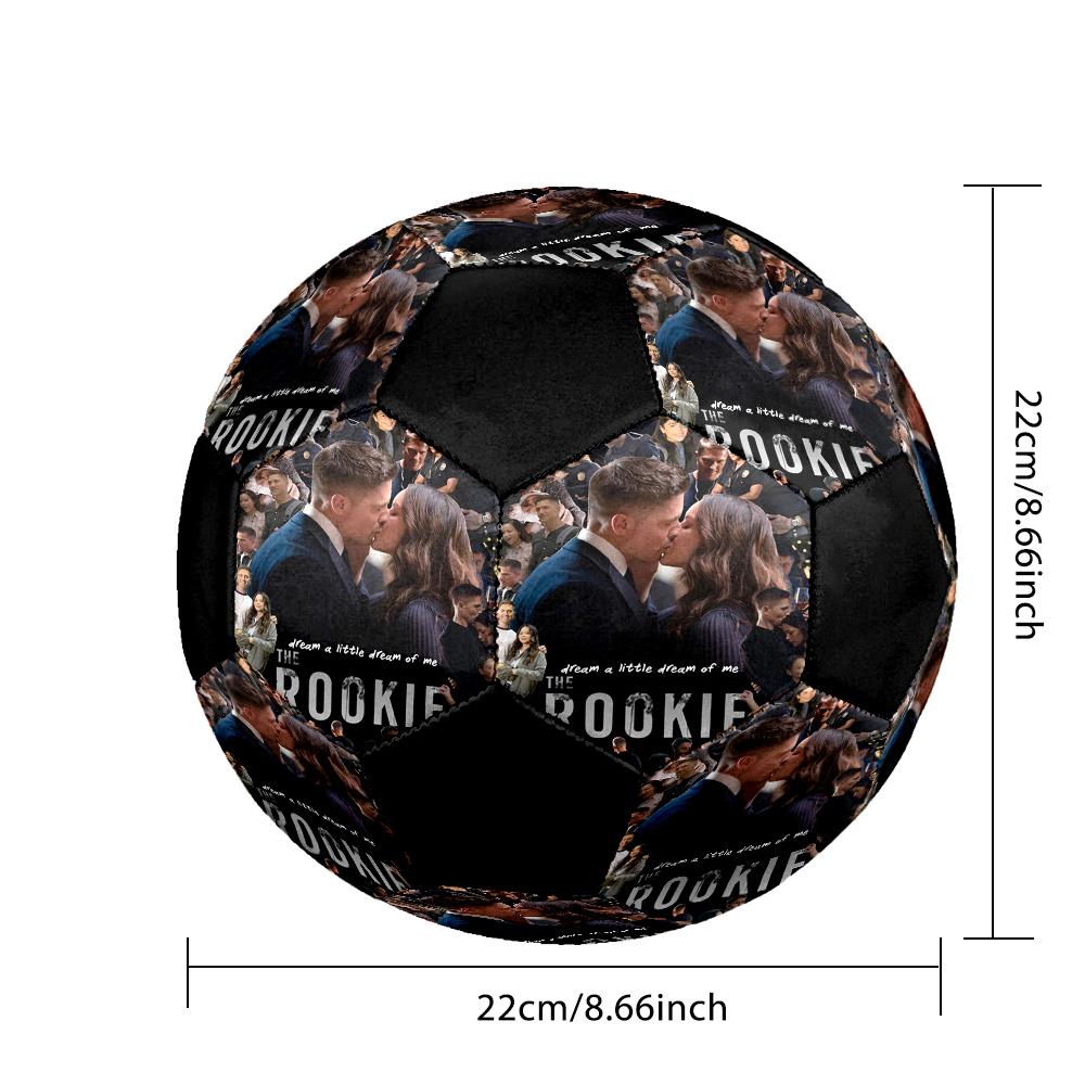 THE ROOKIE Indoor Soccer Ball Colorful Machine Stitched PVC Size 5 Team Training Competition Ready Durable High-Bounce Cool Sports Gift
