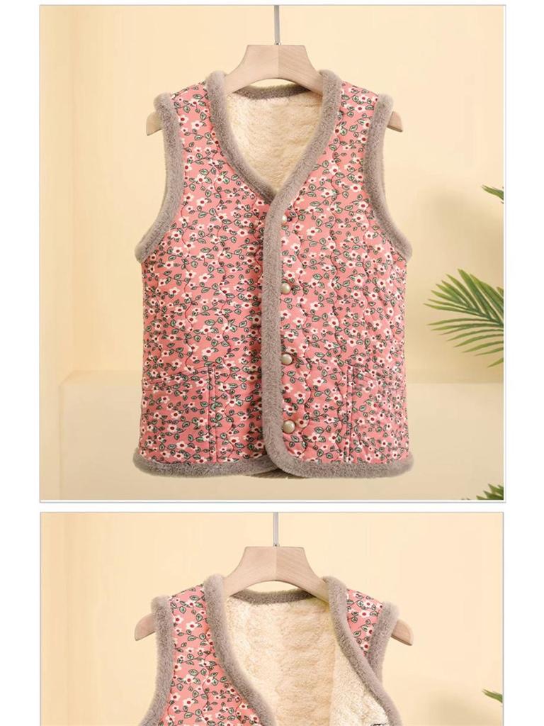 Autumn Winter Plus Velvet Vest for Middle-Aged & Elderly Women - Thickened Waistcoat for Moms & Grandmas