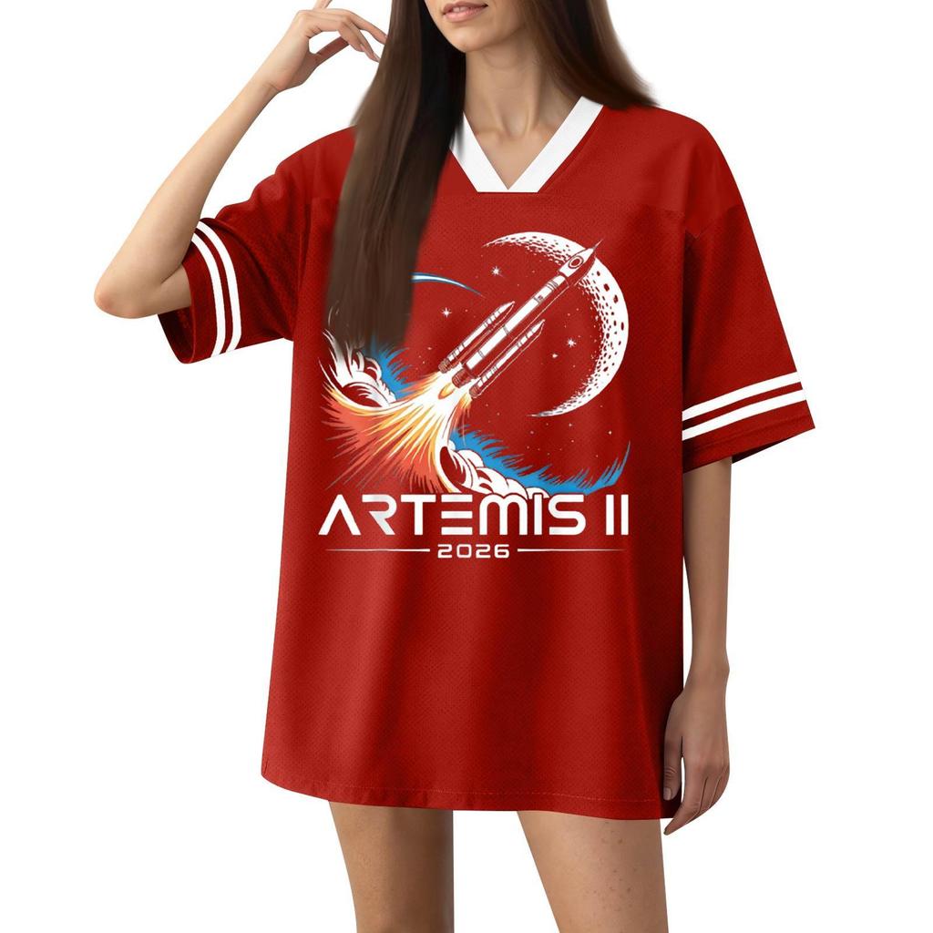 Womens V Neck Short Sleeve Sports Jersey T Shirt Loose Fit Graphic Printed Athletic Top Casual Wear
