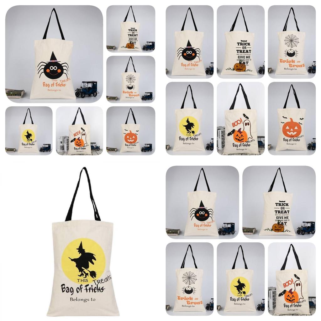 Durable And Stylish Halloween Candy Bag With Pumpkin Design For Party Favors And Gifts