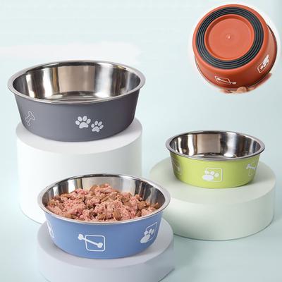 Rutschfester Futternapf aus Edelstahl für kleine Hundenäpfe, Welpen, große Hunde, langlebiger Futternapf, bedruckt, Hundefutternapf, Katzentränke, Zubehör