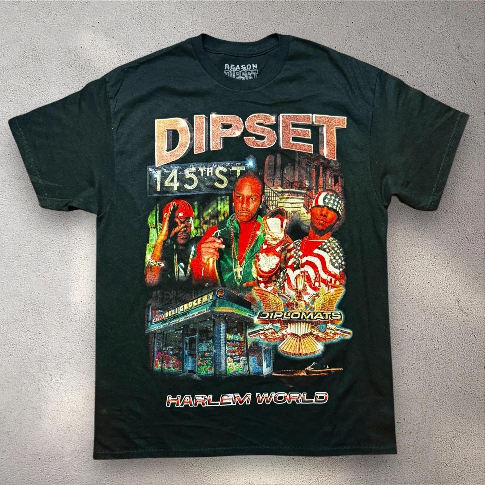Reason Dipset Harlem World Graphic T- Shirt Mens Large Black Diplomats Camron Tee 4XL
